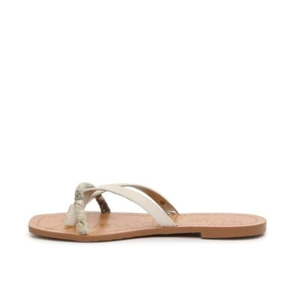 SAM EDELMAN Abbey Flip Flop Sandal in Off White Snake Print - NEW - Picture 5 of 9